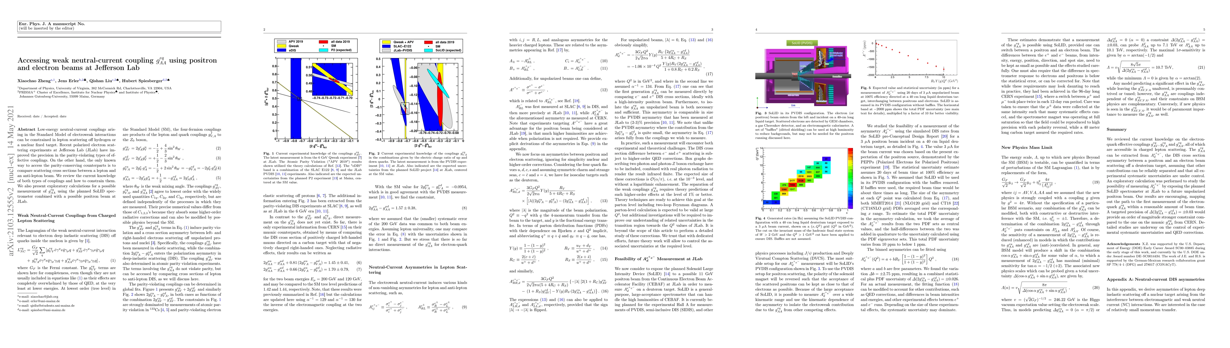 Thumbnail for Accessing weak neutral-current coupling $g_{AA}^{eq}$ using positron and
  electron beams at Jefferson Lab