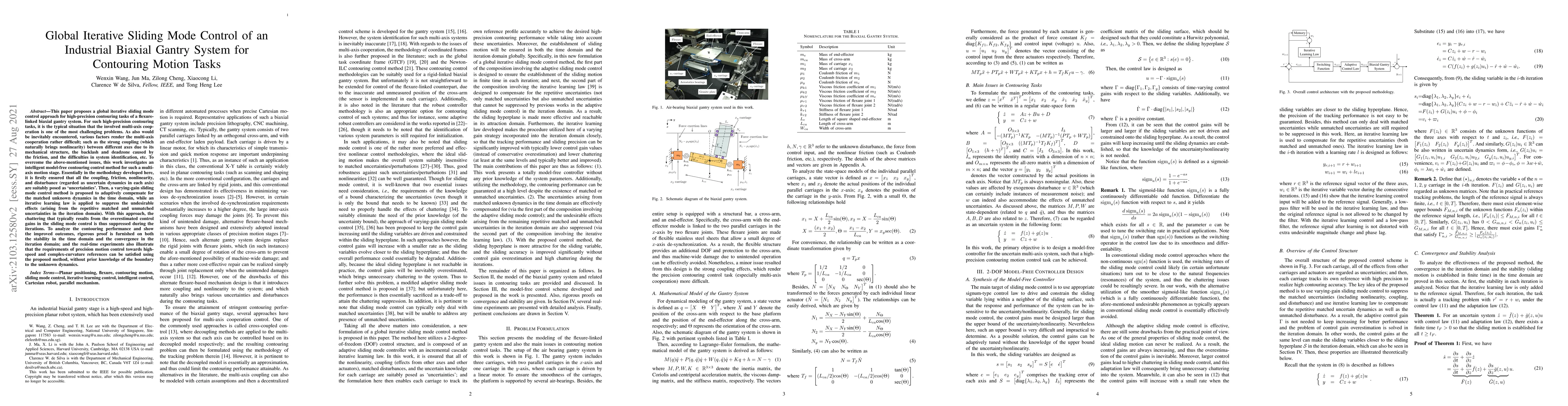 Thumbnail for Global Iterative Sliding Mode Control of an Industrial Biaxial Gantry
  System for Contouring Motion Tasks