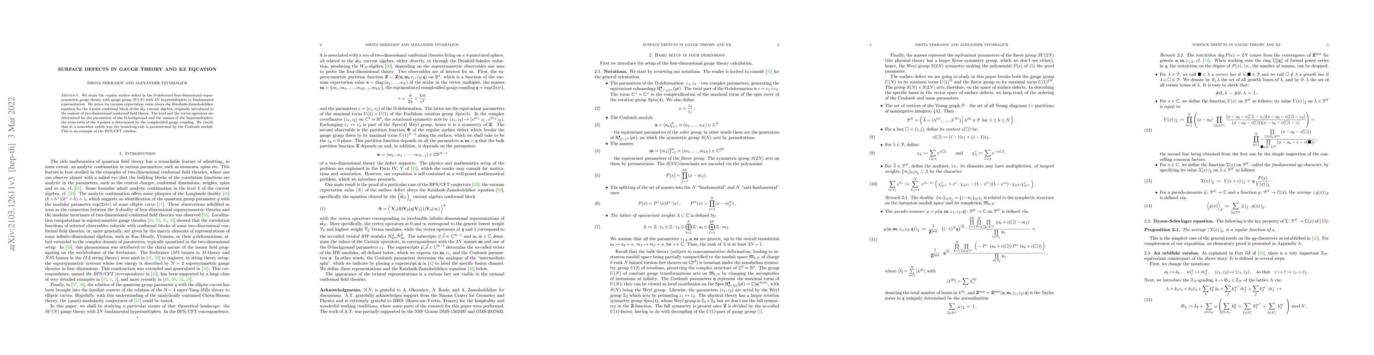 Thumbnail for Surface defects in gauge theory and KZ equation