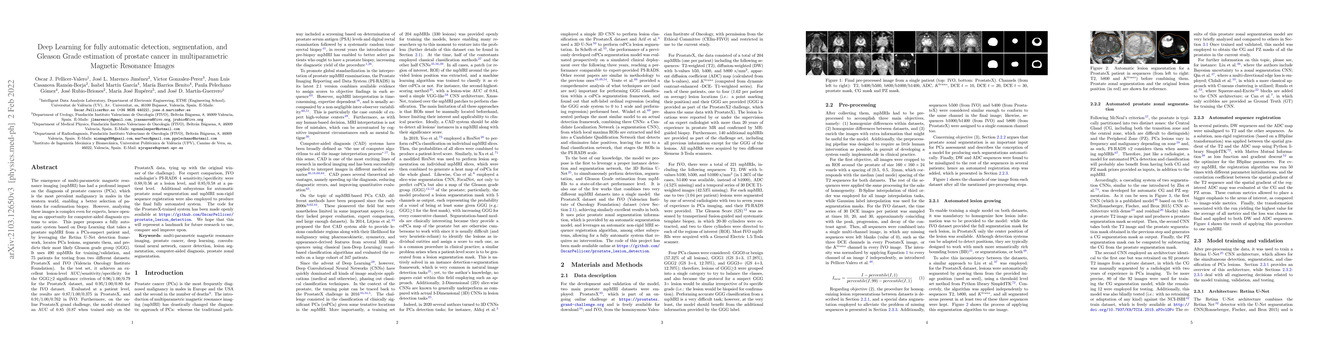 Thumbnail for Deep Learning for fully automatic detection, segmentation, and Gleason
  Grade estimation of prostate cancer in multiparametric Magnetic Resonance
  Images