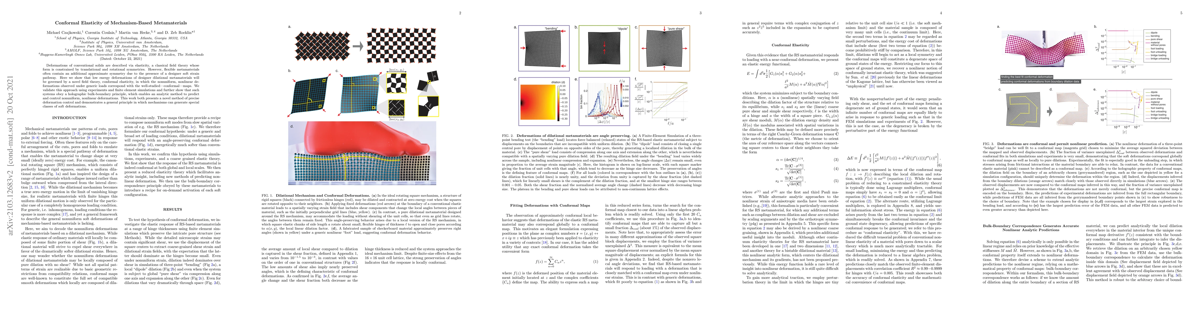 Thumbnail for Conformal Elasticity of Mechanism-Based Metamaterials