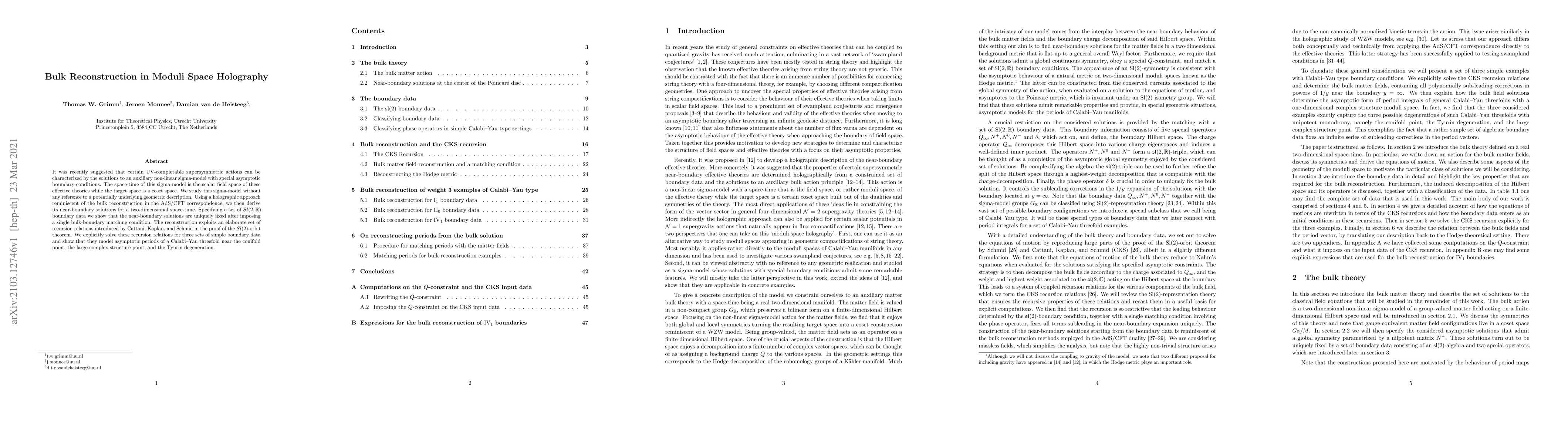 Thumbnail for Bulk Reconstruction in Moduli Space Holography