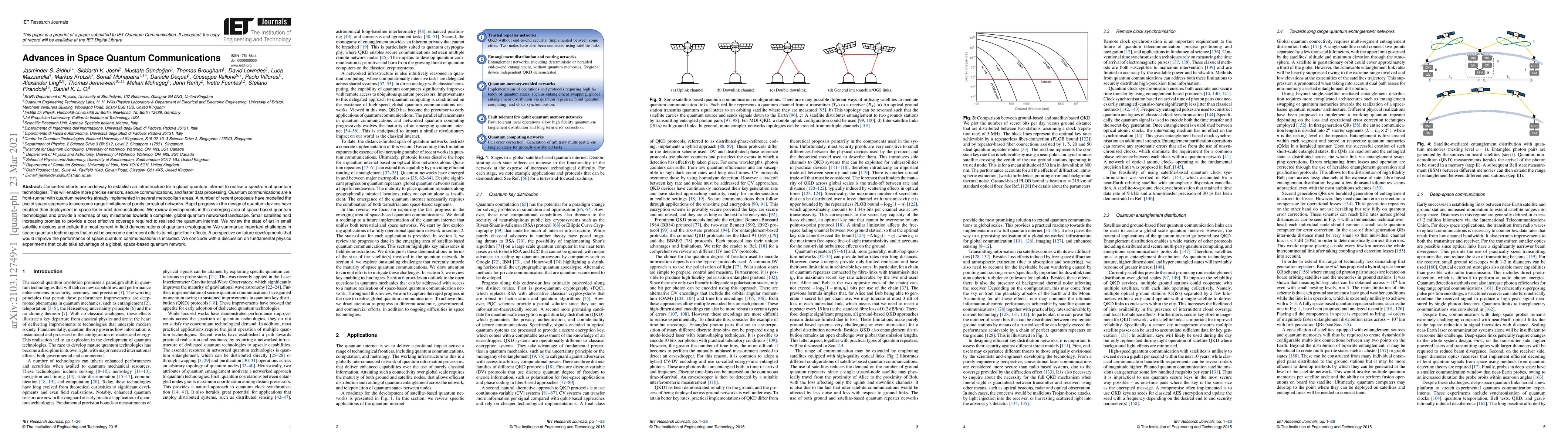 Thumbnail for Advances in Space Quantum Communications