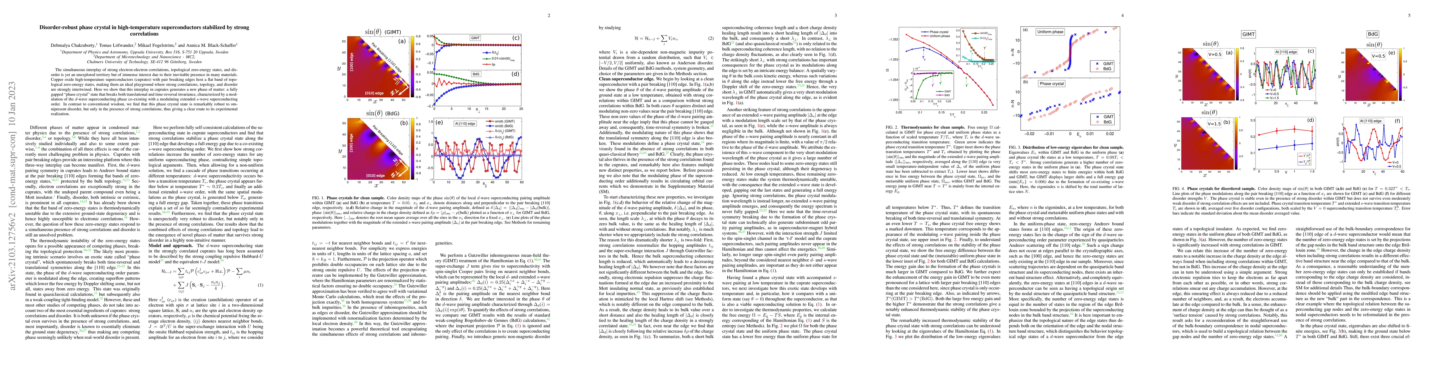 Thumbnail for Disorder-robust phase crystal in high-temperature superconductors
  stabilized by strong correlations