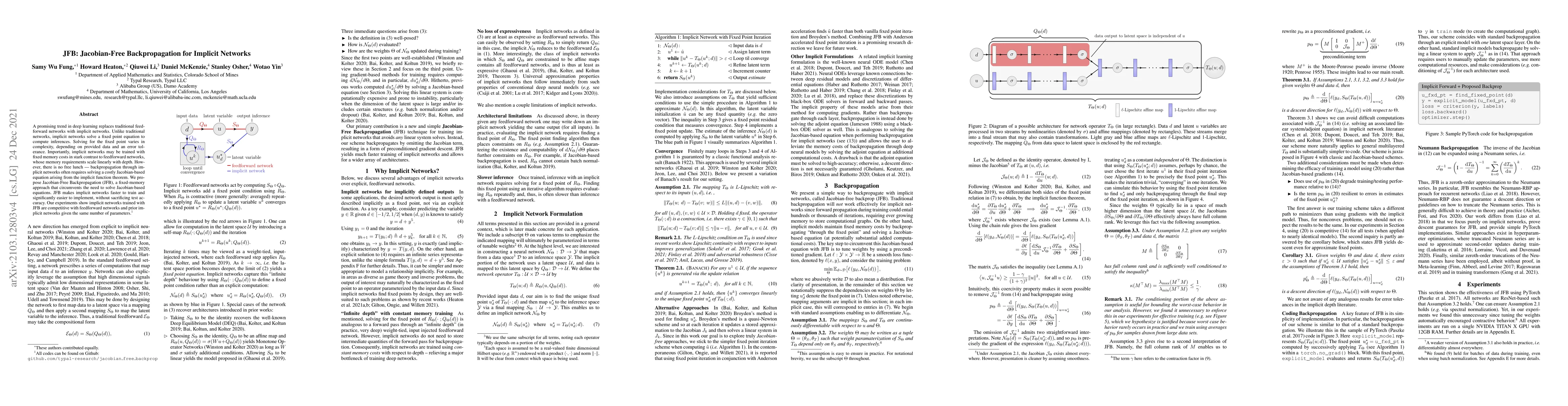 Thumbnail for JFB: Jacobian-Free Backpropagation for Implicit Networks