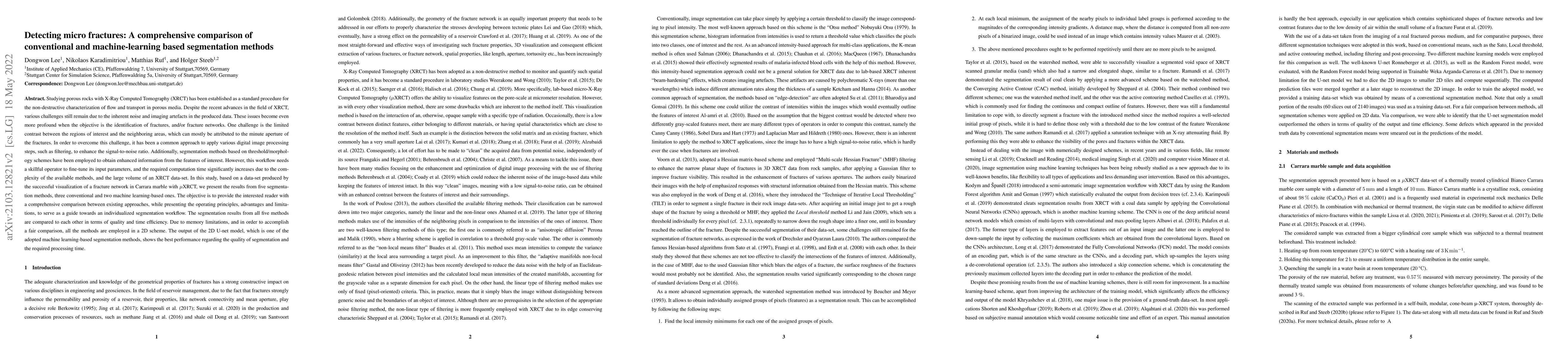Thumbnail for Detecting micro fractures: A comprehensive comparison of conventional
  and machine-learning based segmentation methods