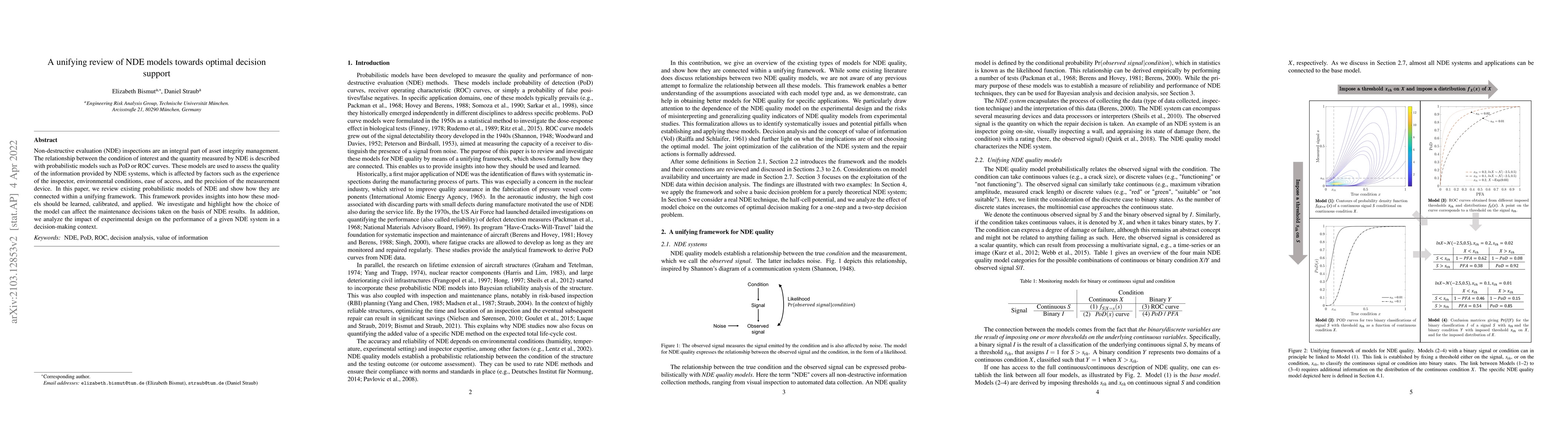 Thumbnail for A unifying review of NDE models towards optimal decision support