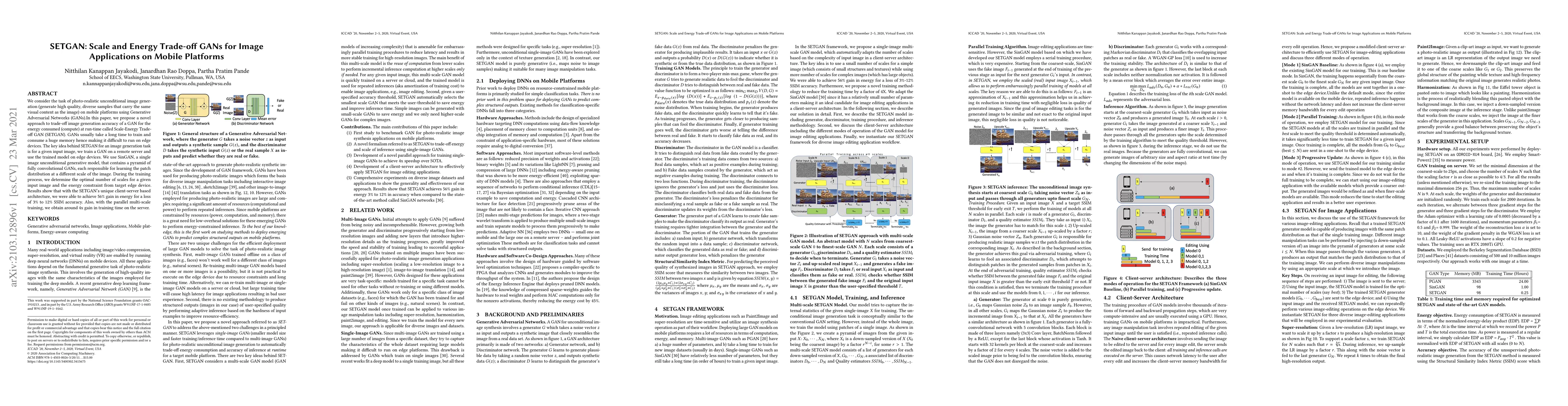 Thumbnail for SETGAN: Scale and Energy Trade-off GANs for Image Applications on Mobile
  Platforms