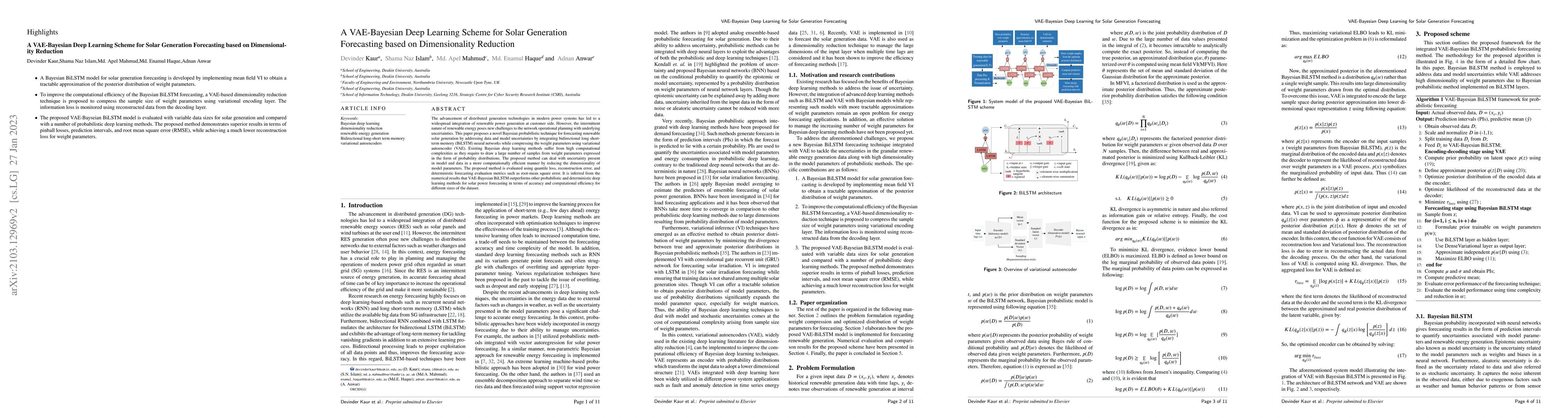 Thumbnail for A VAE-Bayesian Deep Learning Scheme for Solar Generation Forecasting
  based on Dimensionality Reduction