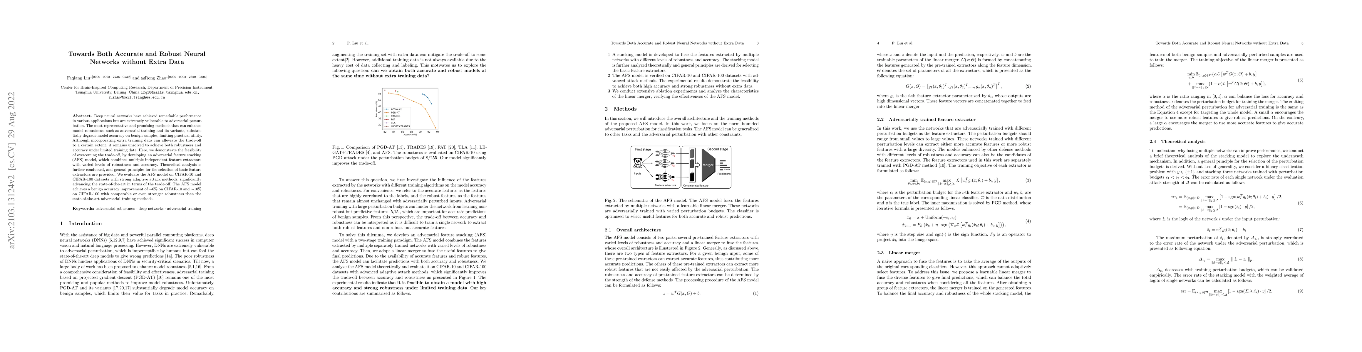 Thumbnail for Towards Both Accurate and Robust Neural Networks without Extra Data