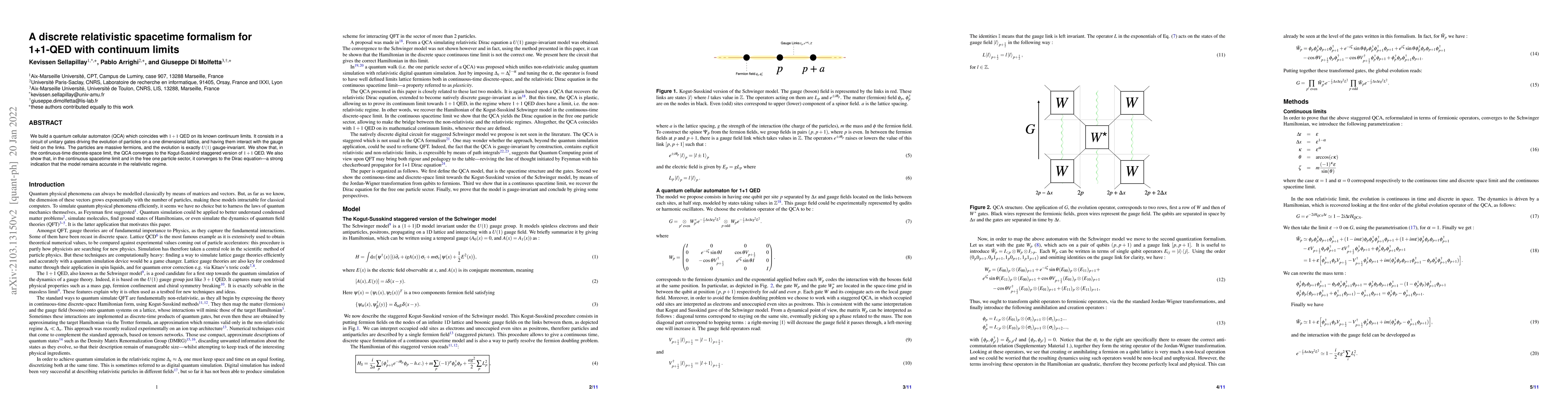 Thumbnail for A discrete relativistic spacetime formalism for 1+1-QED with continuum
  limits