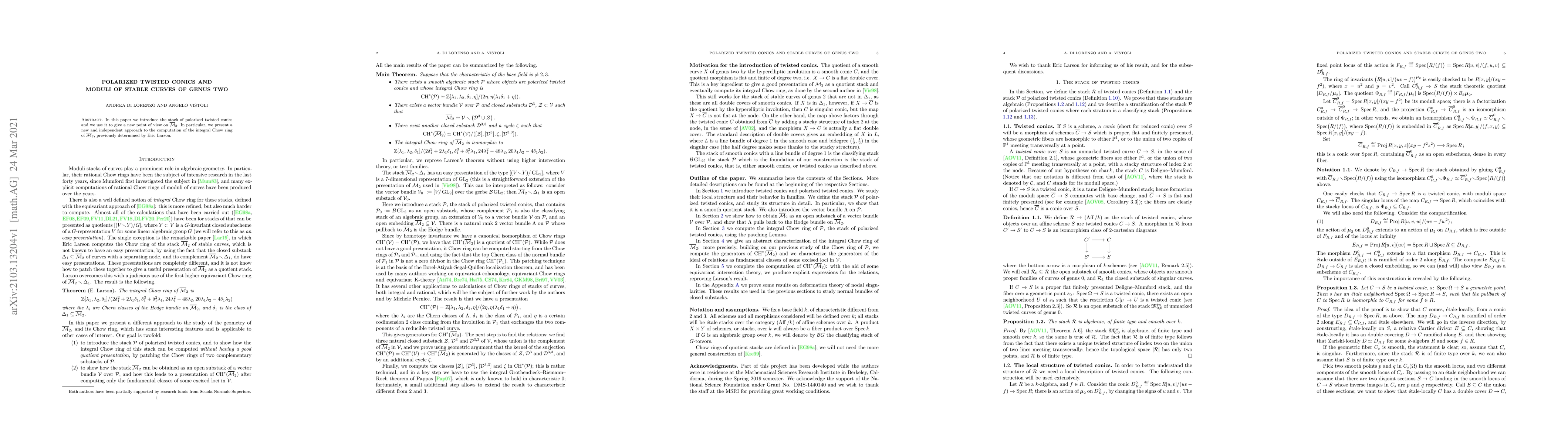 Thumbnail for Polarized twisted conics and moduli of stable curves of genus two