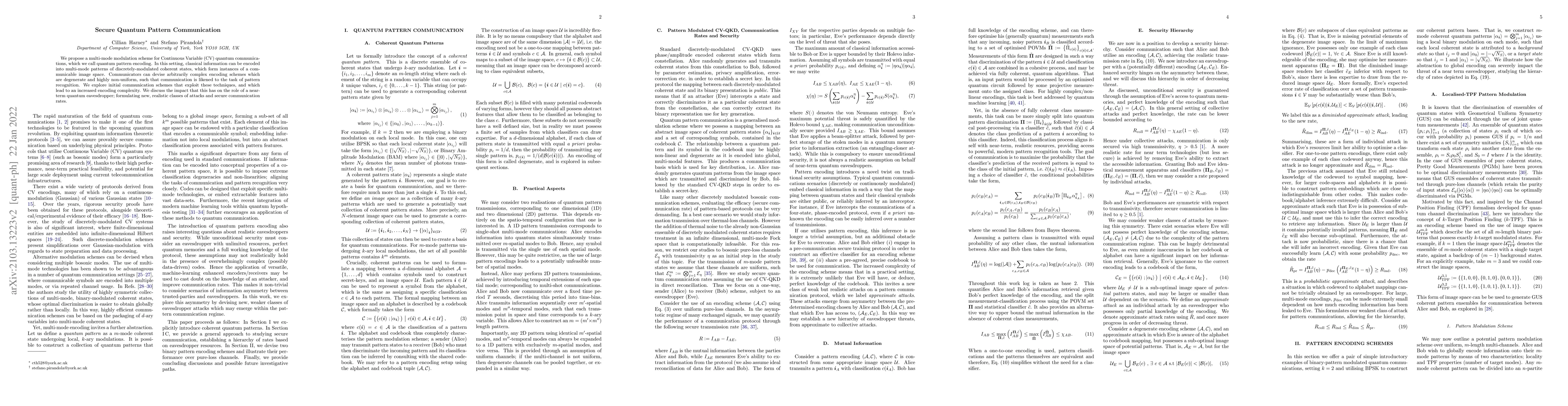 Thumbnail for Secure Quantum Pattern Communication