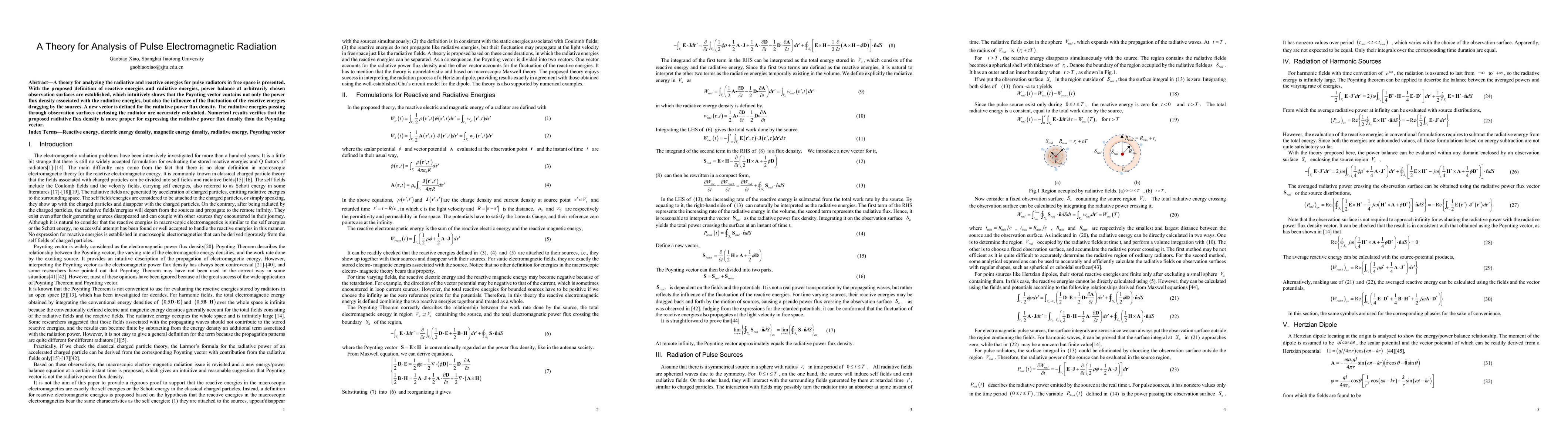 Thumbnail for A Theory for Analysis of Pulse Electromagnetic Radiation