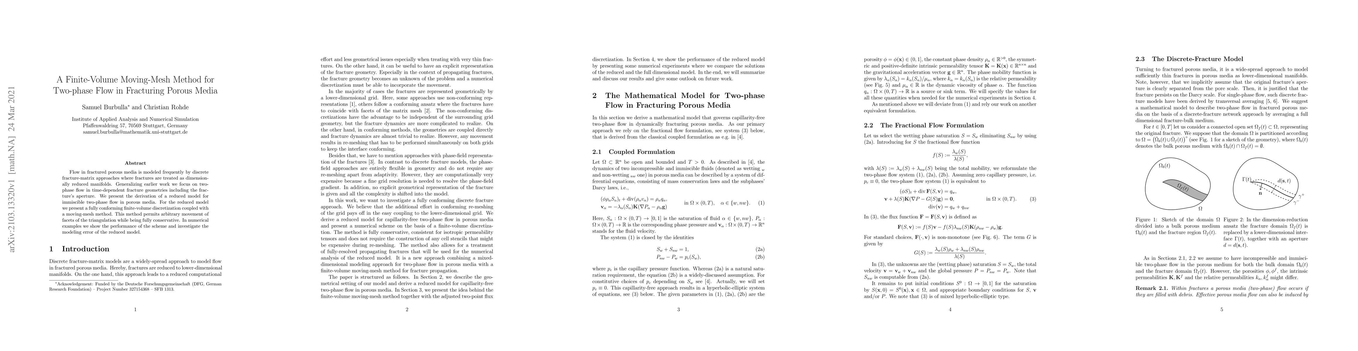 Thumbnail for A Finite-Volume Moving-Mesh Method for Two-phase Flow in Fracturing
  Porous Media