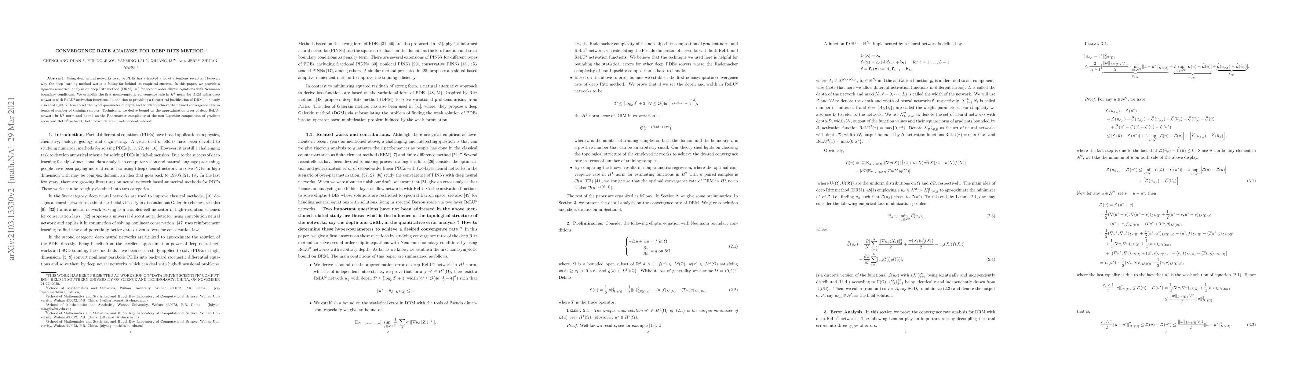 Thumbnail for Convergence Rate Analysis for Deep Ritz Method