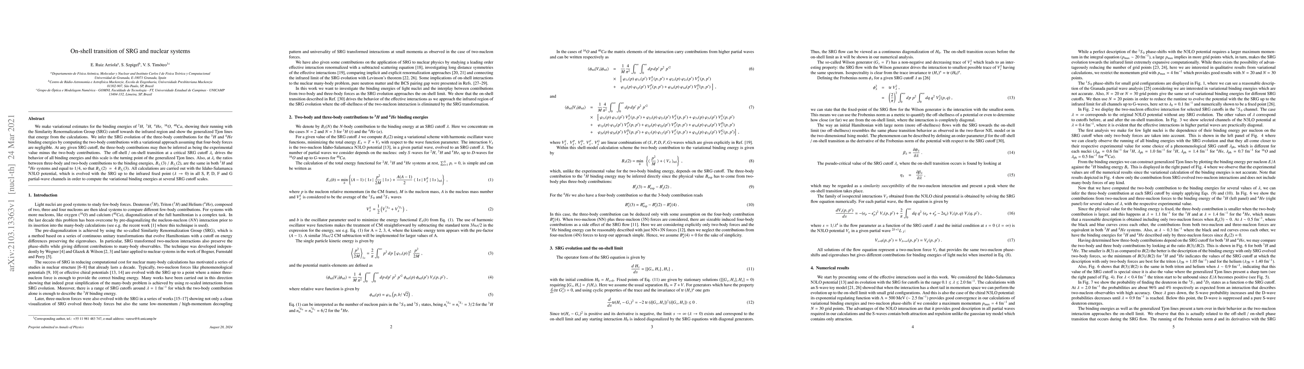 Thumbnail for On-shell transition of SRG and nuclear systems