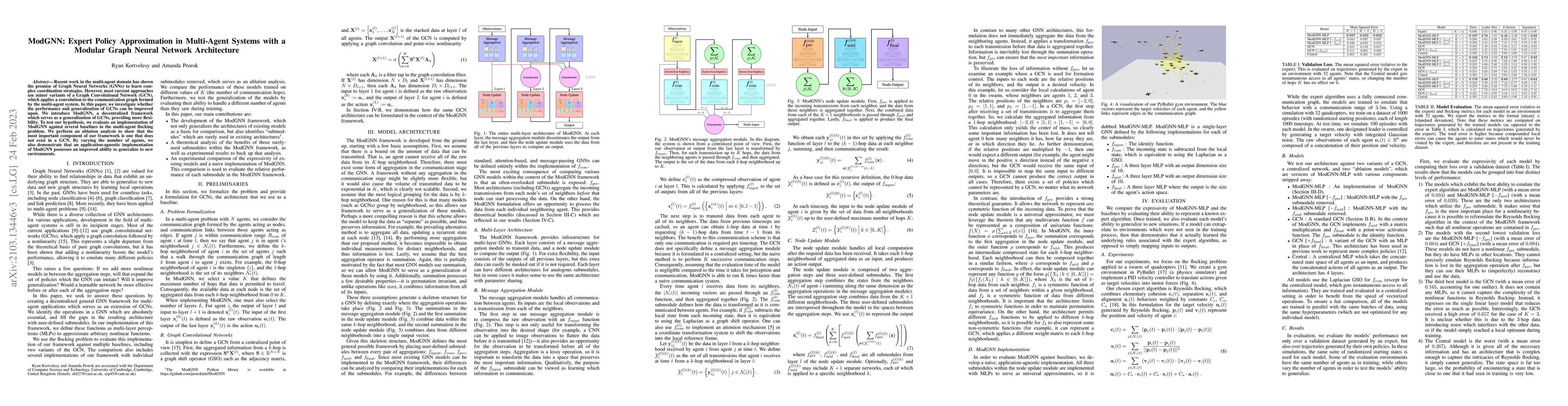 Thumbnail for ModGNN: Expert Policy Approximation in Multi-Agent Systems with a
  Modular Graph Neural Network Architecture