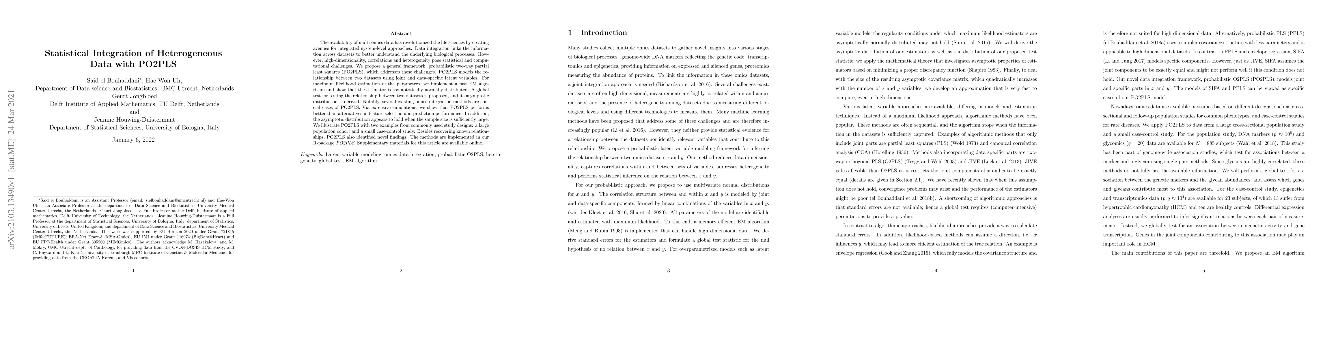 Thumbnail for Statistical Integration of Heterogeneous Data with PO2PLS
