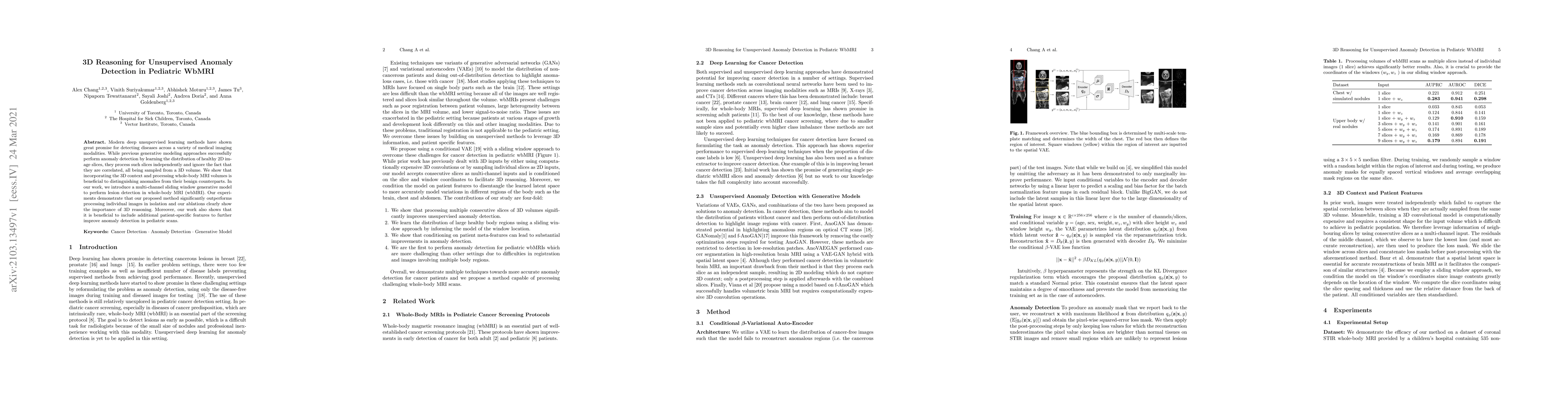 Thumbnail for 3D Reasoning for Unsupervised Anomaly Detection in Pediatric WbMRI