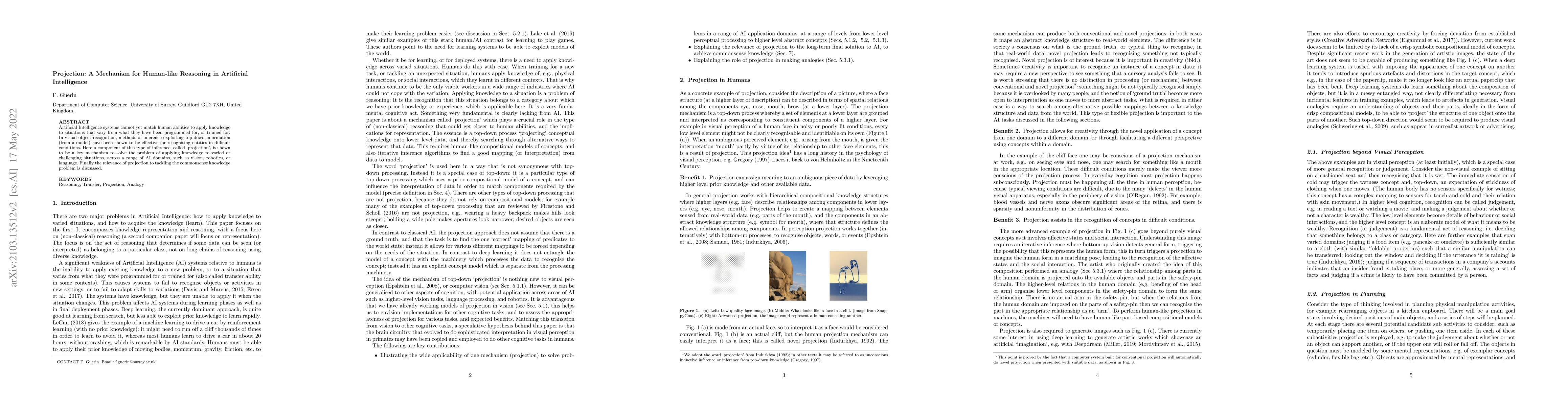 Thumbnail for Projection: A Mechanism for Human-like Reasoning in Artificial
  Intelligence