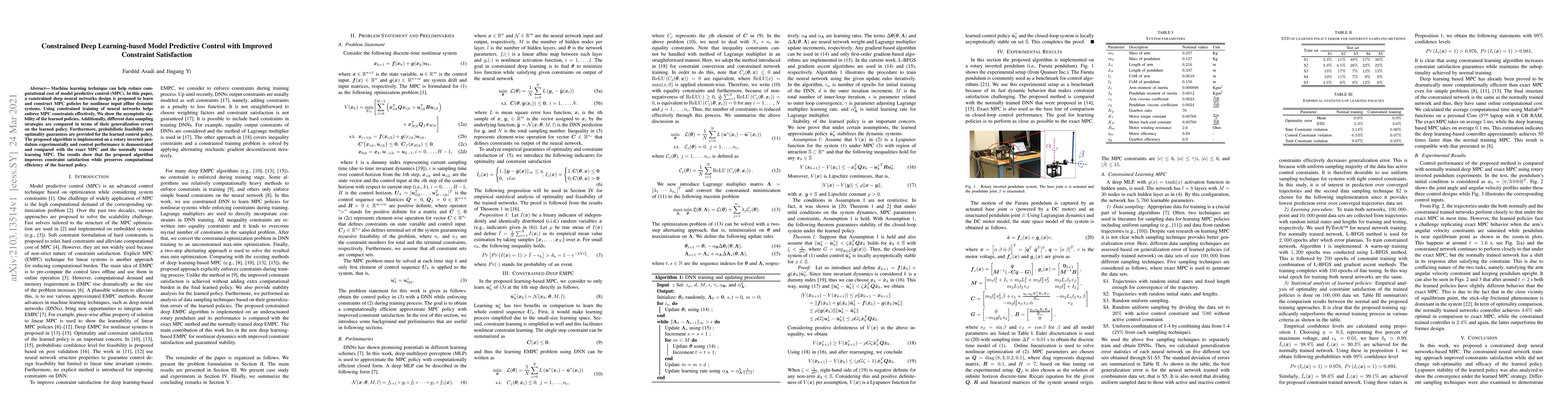 Thumbnail for Constrained Deep Learning Based Nonlinear Model Predictive Control