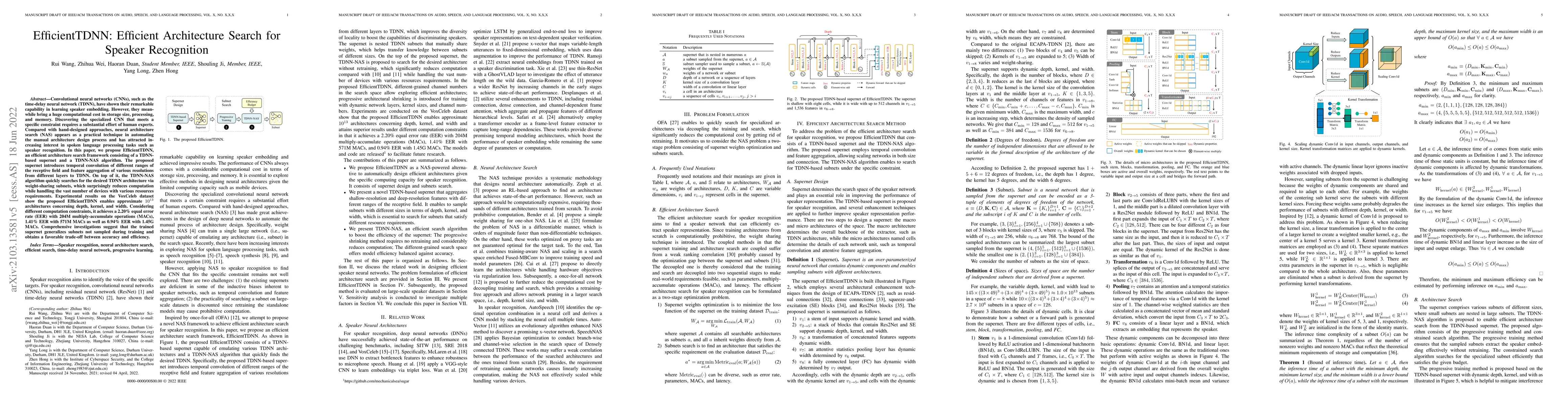 Thumbnail for EfficientTDNN: Efficient Architecture Search for Speaker Recognition