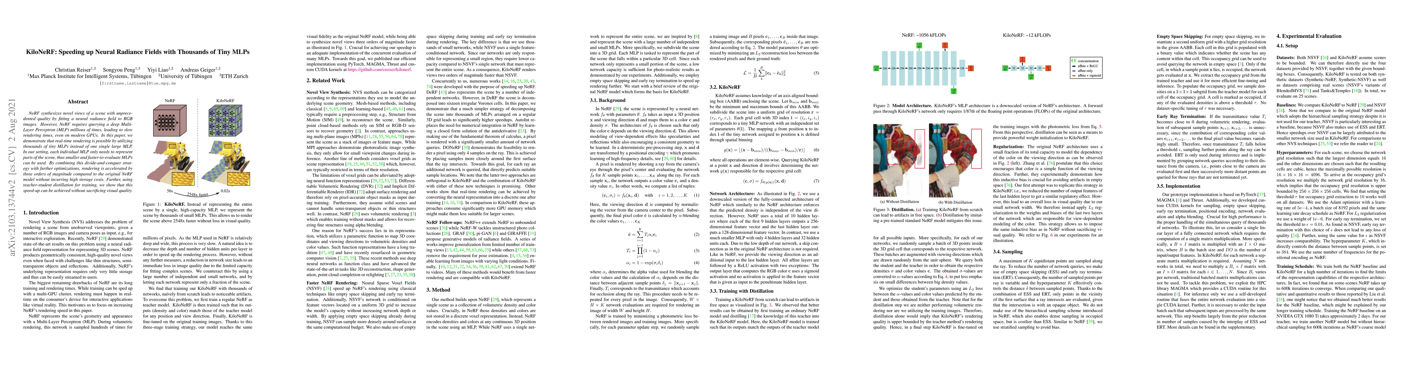 Thumbnail for KiloNeRF: Speeding up Neural Radiance Fields with Thousands of Tiny MLPs