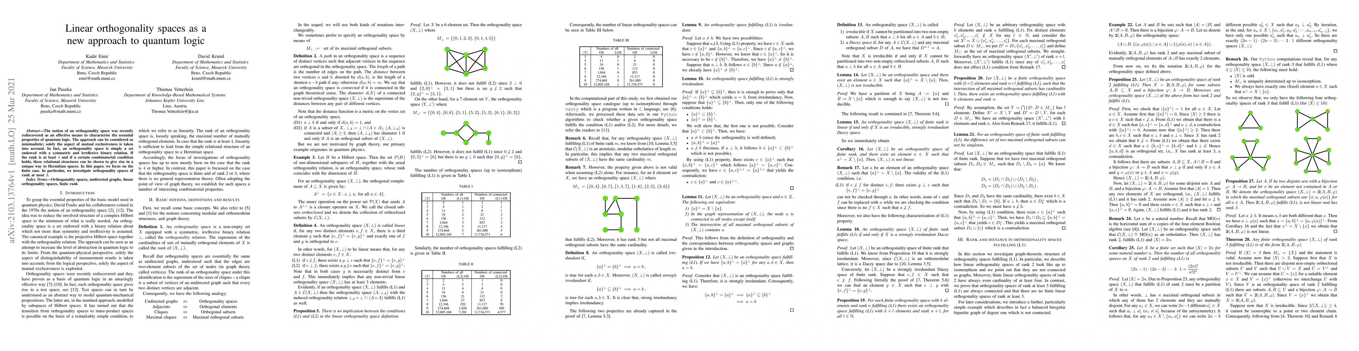 Thumbnail for Linear orthogonality spaces as a new approach to quantum logic