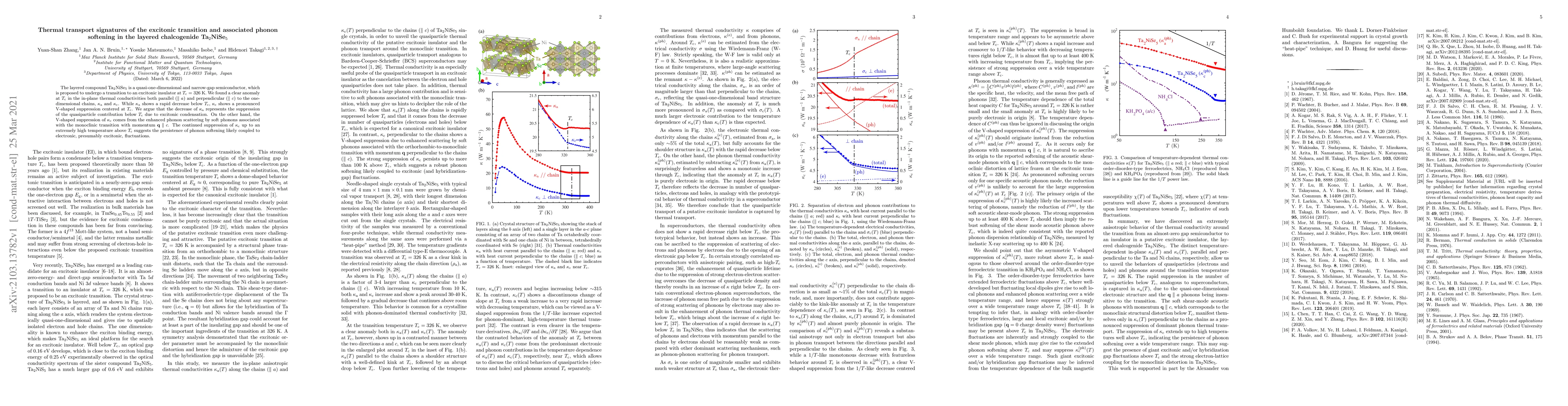 Thumbnail for Thermal transport signatures of the excitonic transition and associated
  phonon softening in the layered chalcogenide Ta$_2$NiSe$_5$