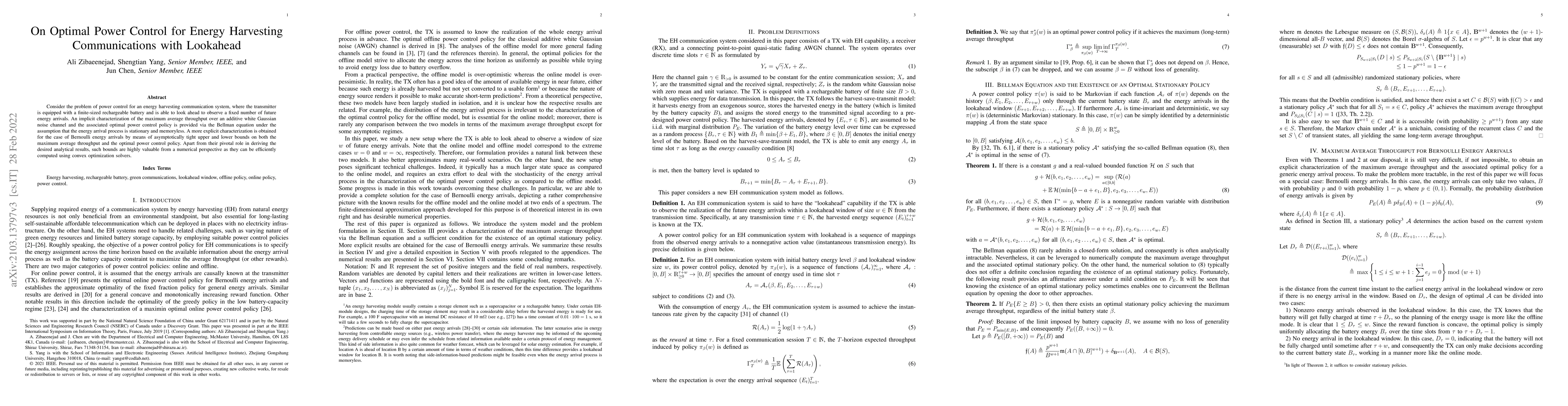 Thumbnail for On Optimal Power Control for Energy Harvesting Communications with
  Lookahead