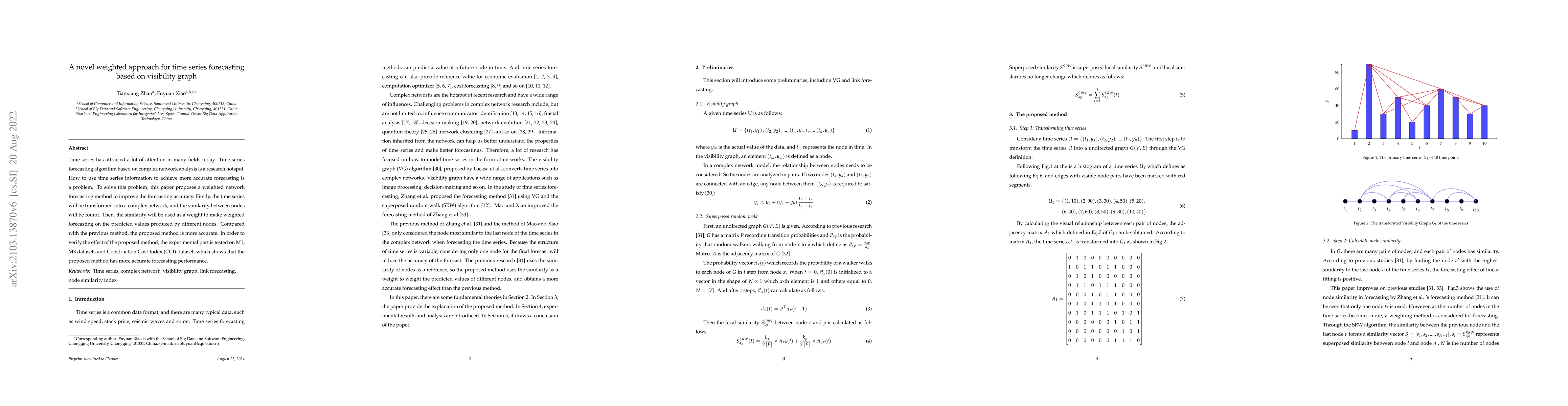 Thumbnail for A novel weighted approach for time series forecasting based on
  visibility graph