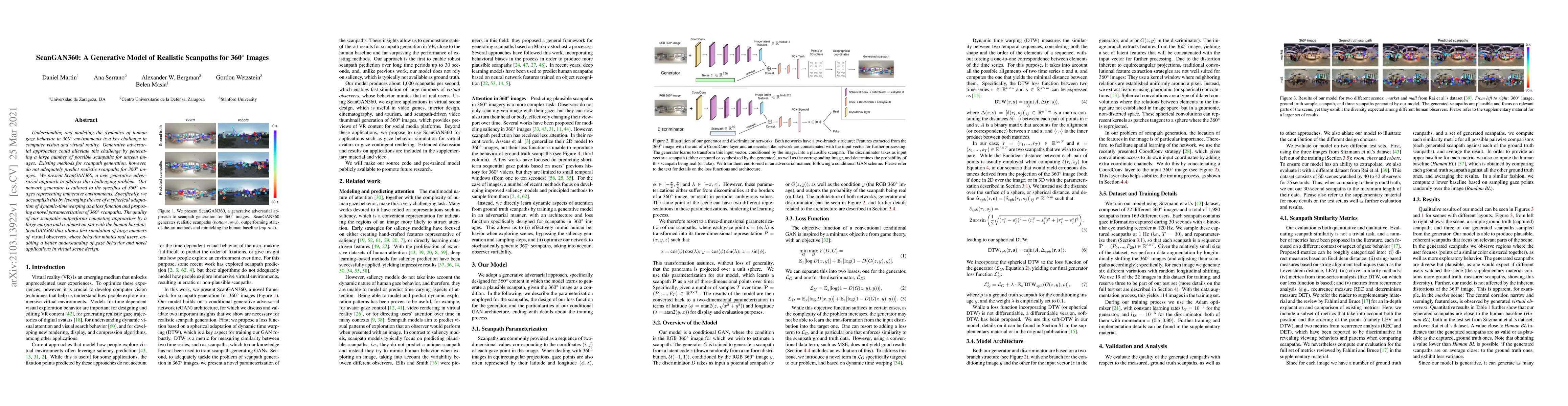 Thumbnail for ScanGAN360: A Generative Model of Realistic Scanpaths for 360$^{\circ}$
  Images