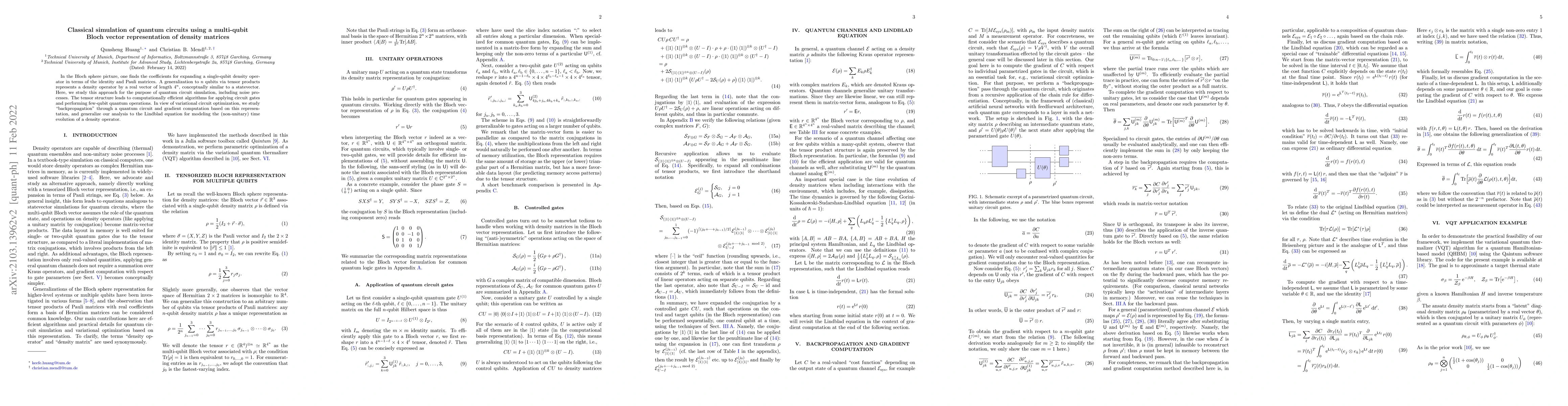 Thumbnail for Efficient quantum circuit simulation using a multi-qubit Bloch vector
  representation of density matrices