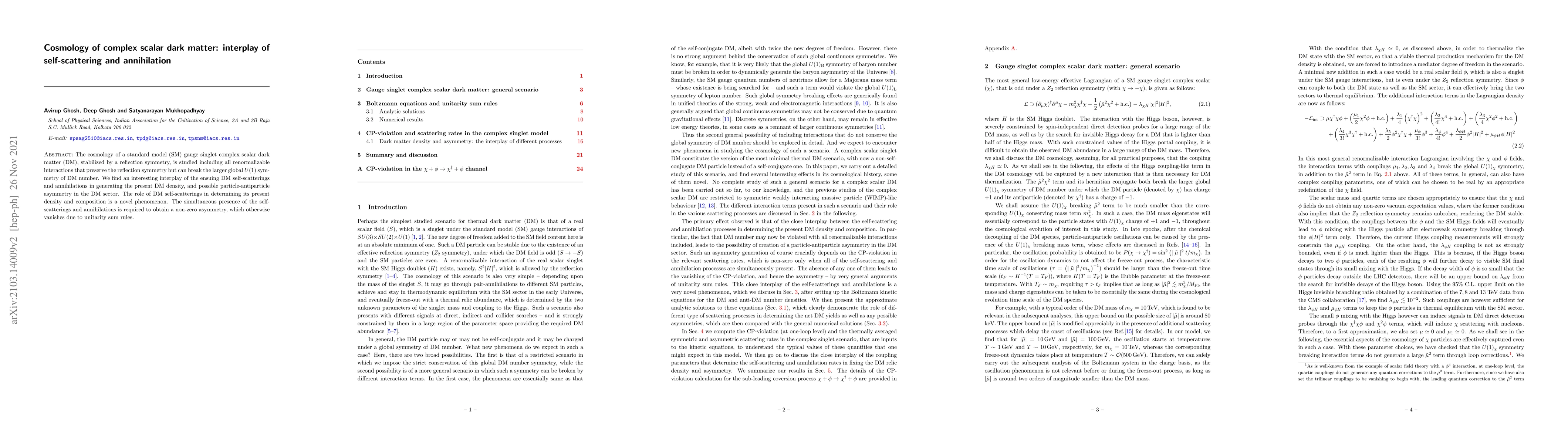 Thumbnail for Cosmology of complex scalar dark matter: interplay of self-scattering
  and annihilation