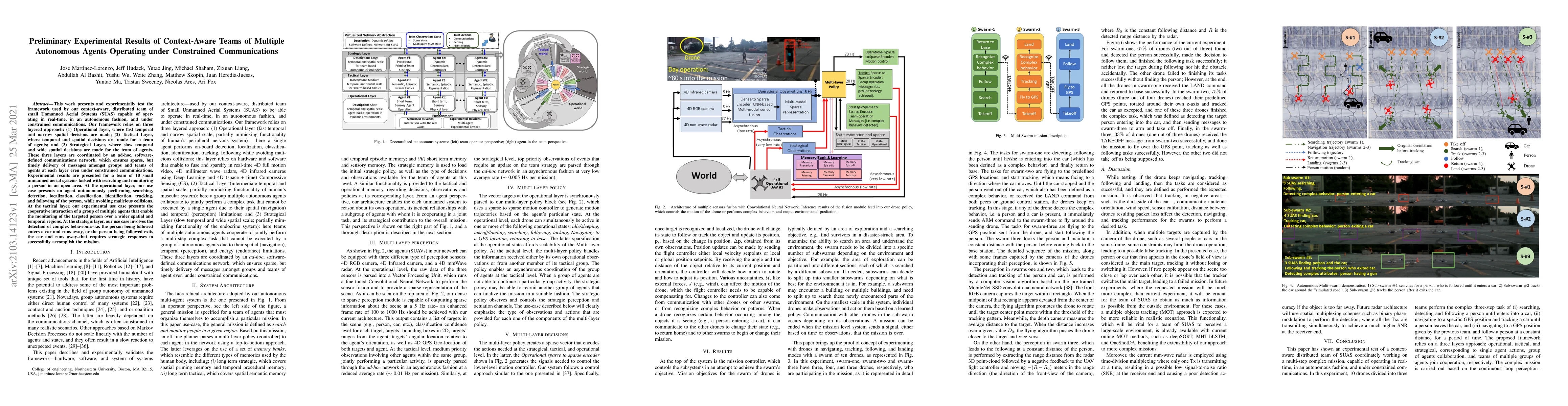 Thumbnail for Preliminary Experimental Results of Context-Aware Teams of Multiple
  Autonomous Agents Operating under Constrained Communications
