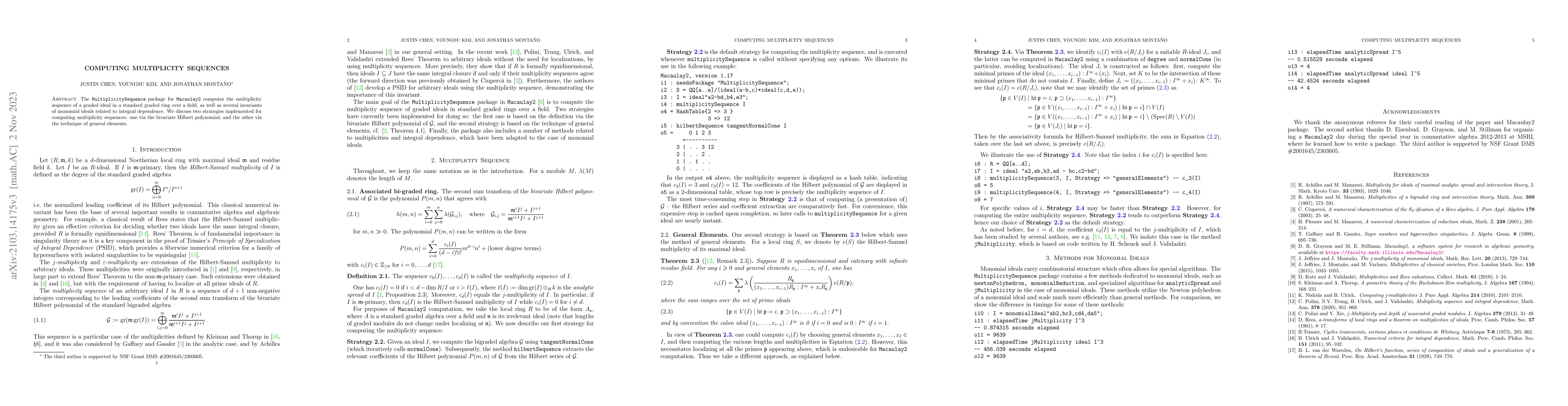 Thumbnail for Computing multiplicity sequences