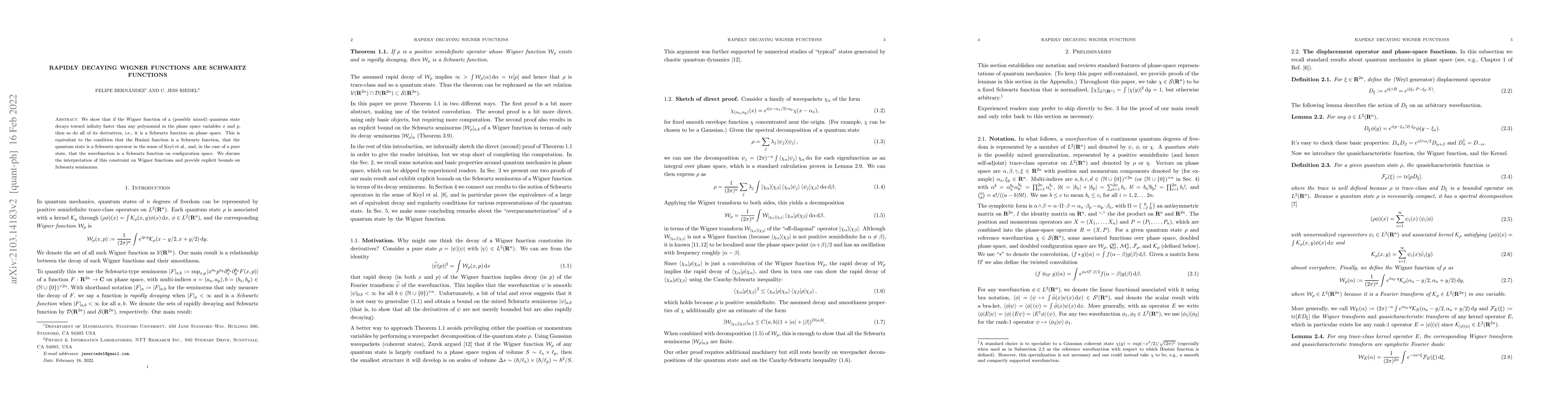 Thumbnail for Rapidly Decaying Wigner Functions are Schwartz Functions