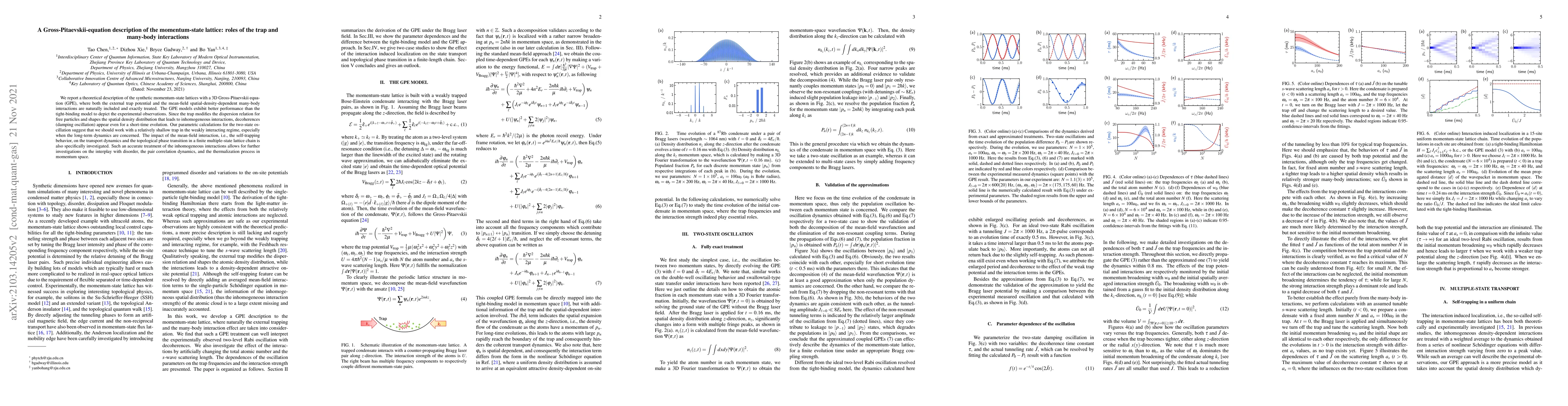 Thumbnail for A Gross-Pitaevskii-equation description of the momentum-state lattice:
  roles of the trap and many-body interactions