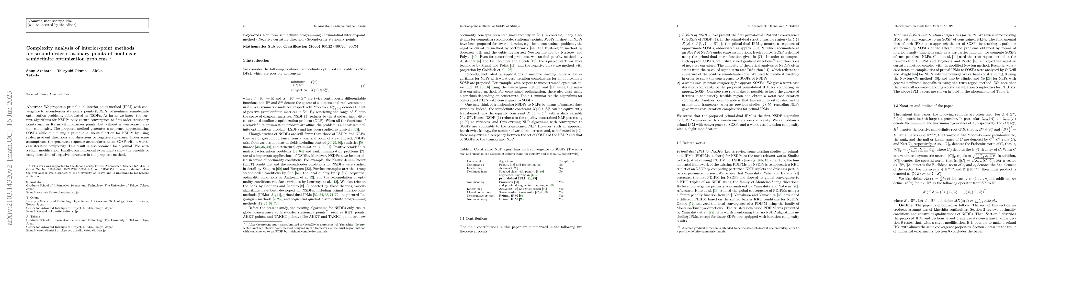 Thumbnail for Complexity analysis of interior-point methods for second-order
  stationary points of nonlinear semidefinite optimization problems