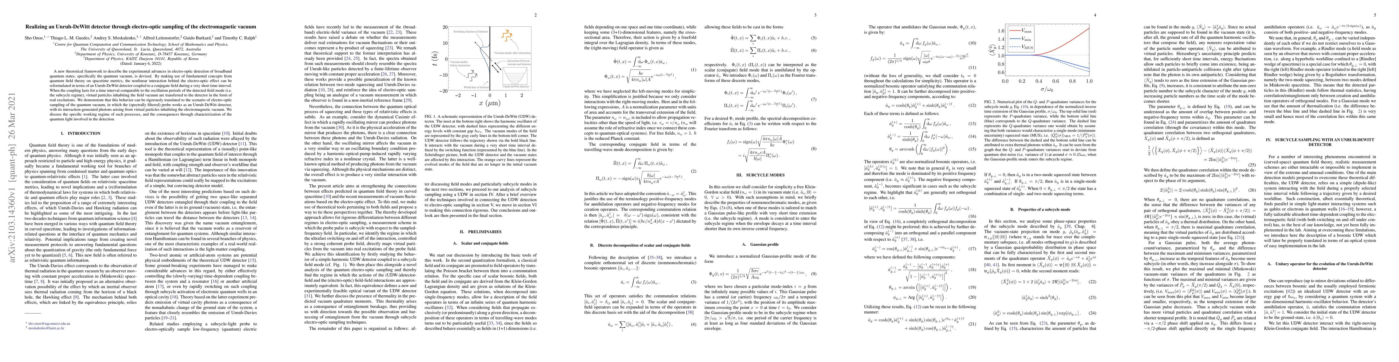 Thumbnail for Realizing an Unruh-DeWitt detector through electro-optic sampling of the
  electromagnetic vacuum