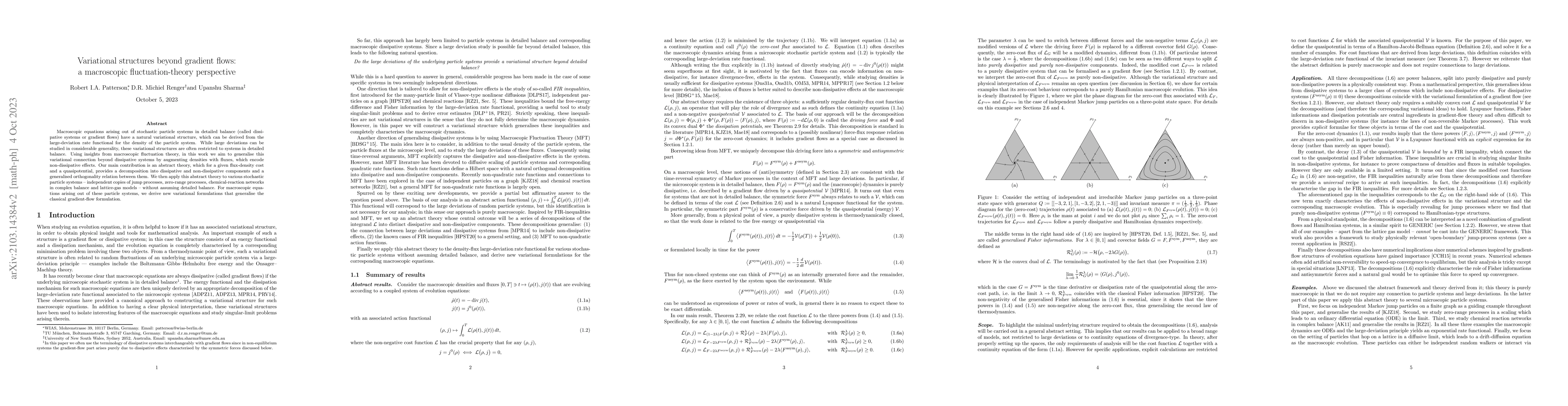 Thumbnail for Variational structures beyond gradient flows: a macroscopic
  fluctuation-theory perspective