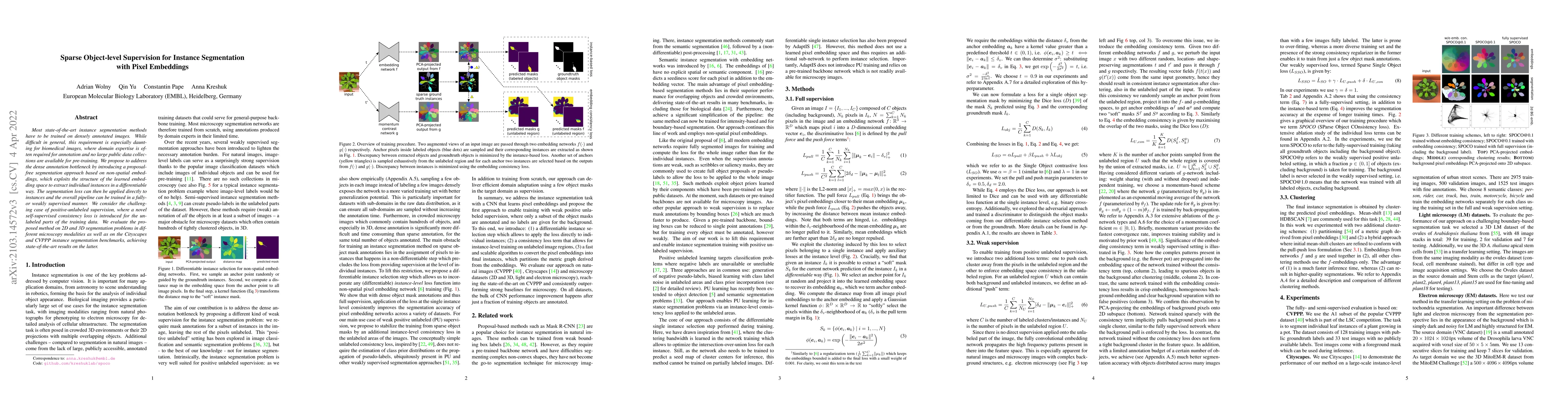Thumbnail for Sparse Object-level Supervision for Instance Segmentation with Pixel
  Embeddings