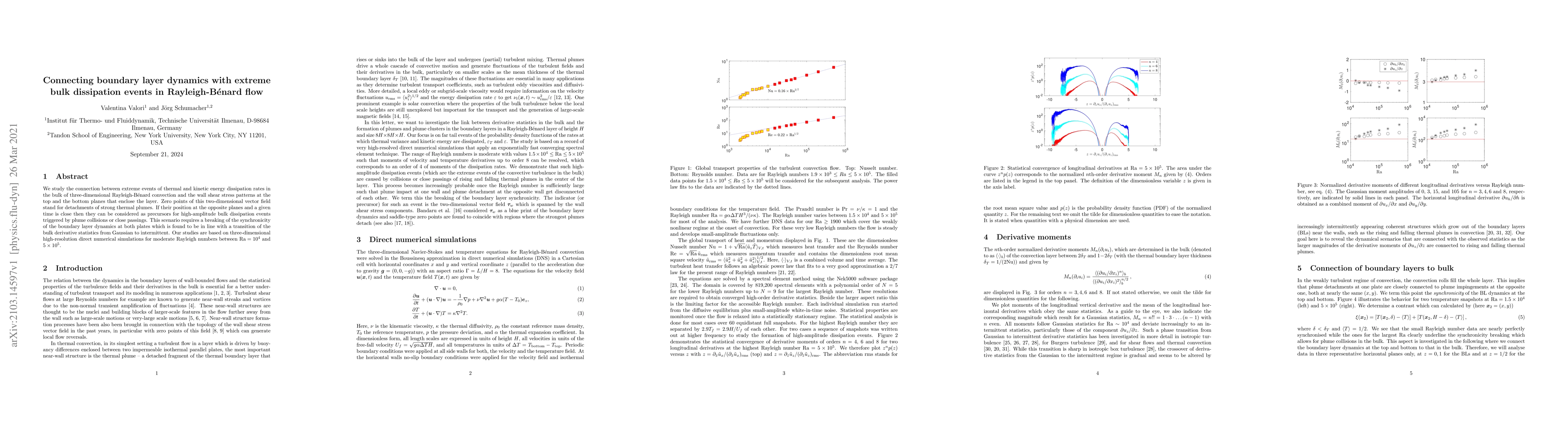 Thumbnail for Connecting boundary layer dynamics with extreme bulk dissipation events
  in Rayleigh-B\'{e}nard flow
