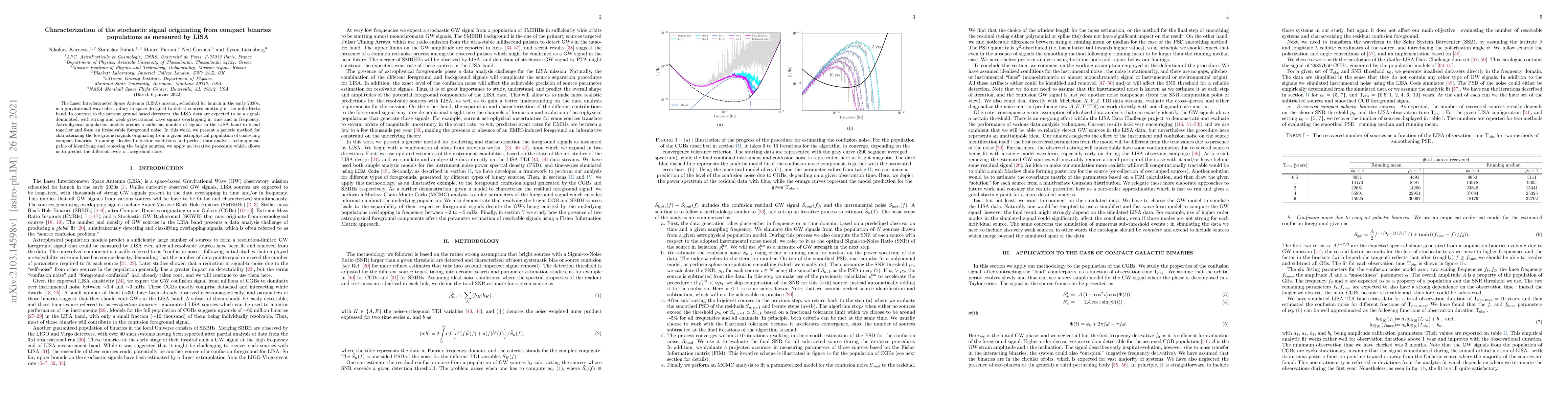 Thumbnail for Characterization of the stochastic signal originating from compact
  binaries populations as measured by LISA