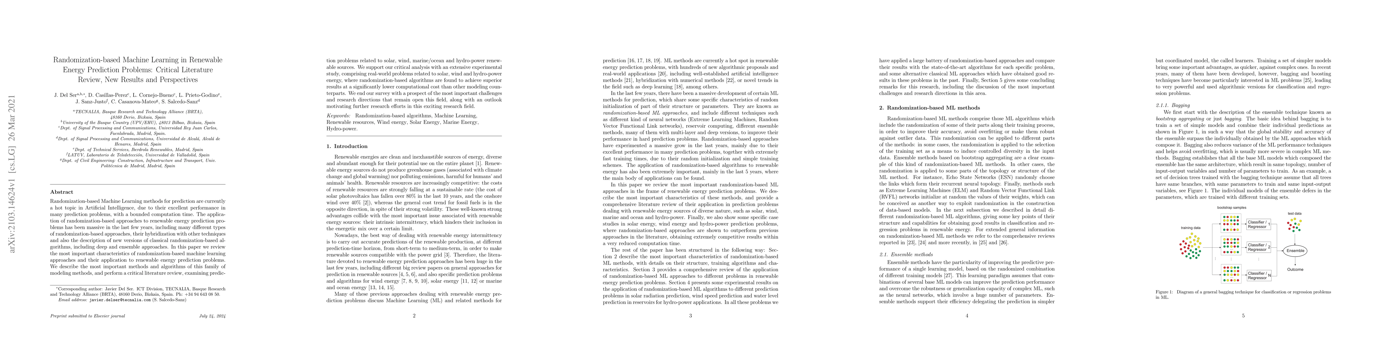 Thumbnail for Randomization-based Machine Learning in Renewable Energy Prediction
  Problems: Critical Literature Review, New Results and Perspectives