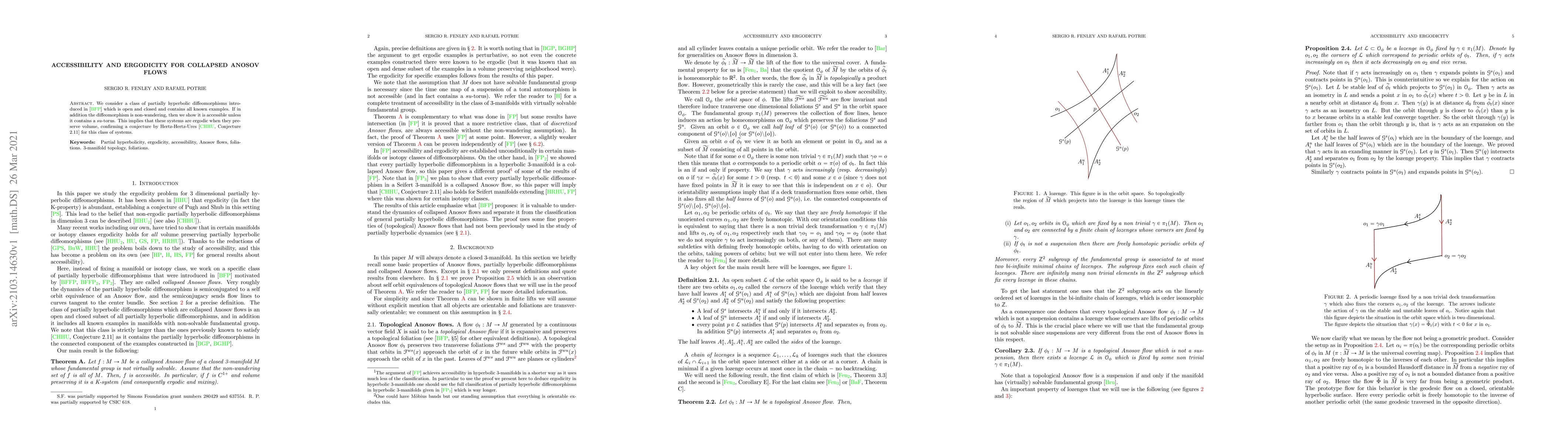 Thumbnail for Accessibility and ergodicity for collapsed Anosov flows
