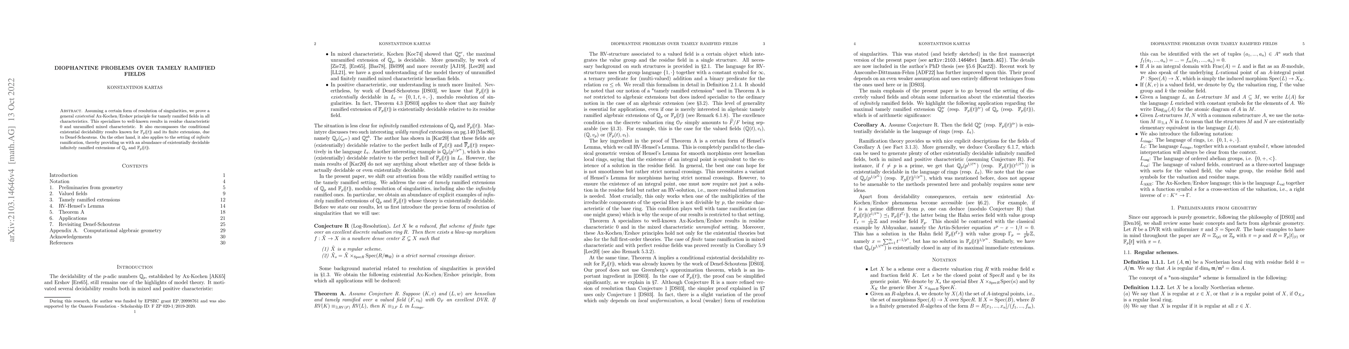 Thumbnail for Diophantine problems over tamely ramified fields
