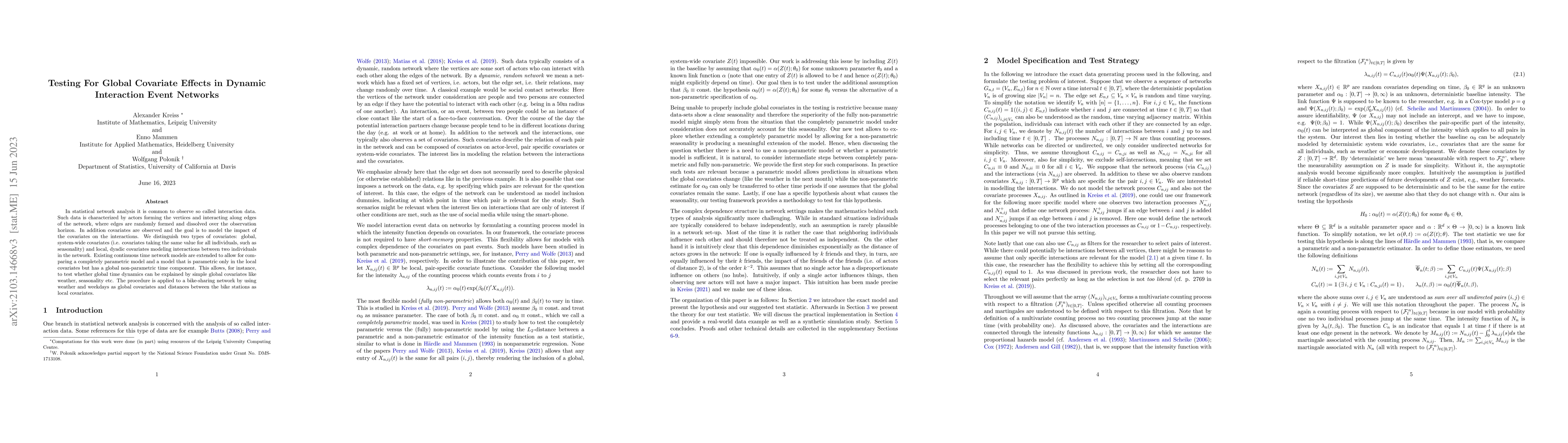 Thumbnail for Testing For Global Covariate Effects in Dynamic Interaction Event
  Networks
