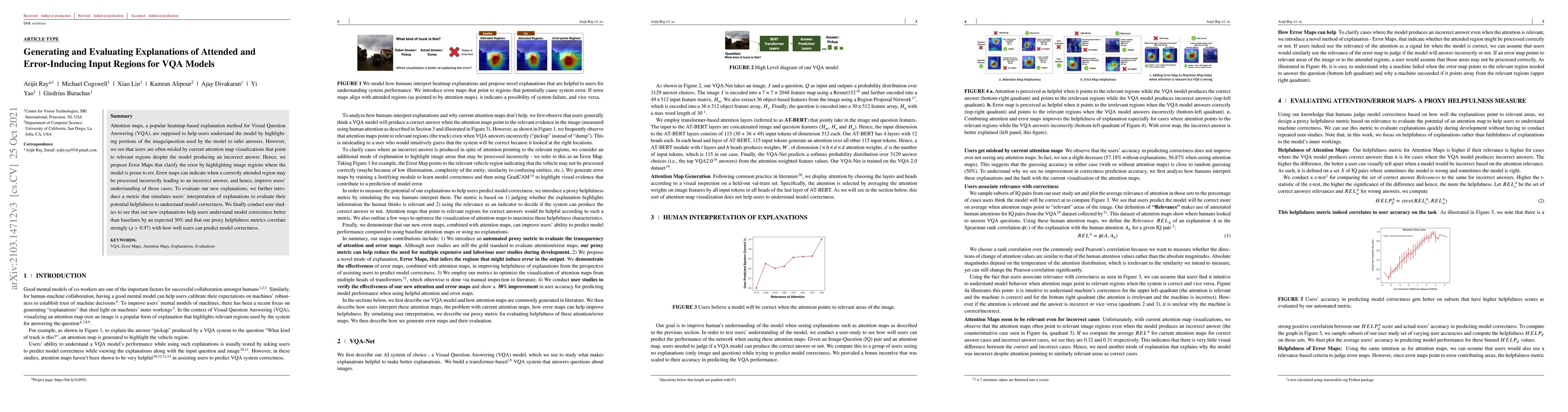 Thumbnail for Generating and Evaluating Explanations of Attended and Error-Inducing
  Input Regions for VQA Models
